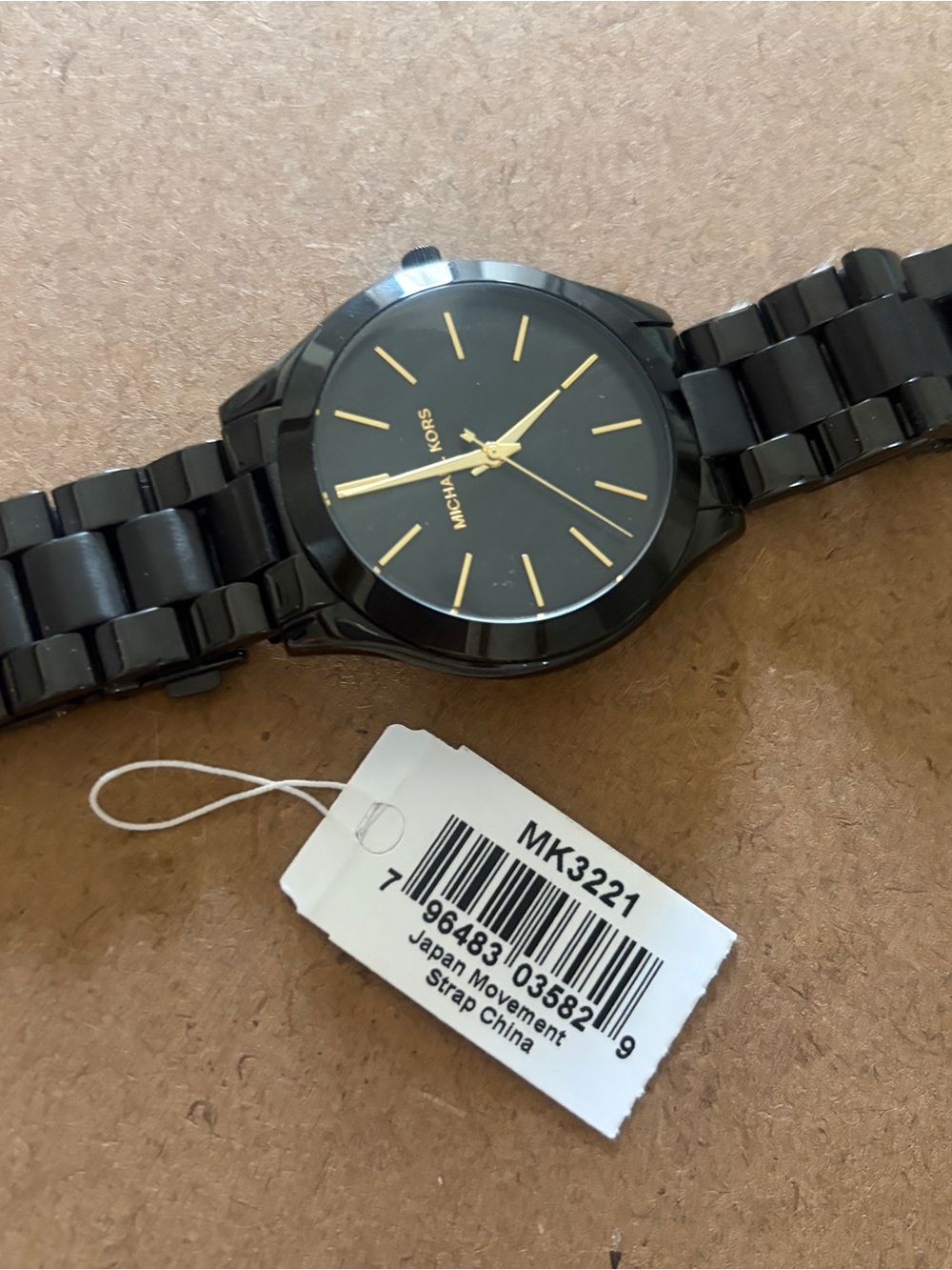 Michael Kors Black and Gold Women's Ceramic Bracelet Watch